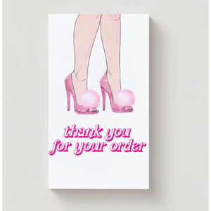 Handmade 100 Count Pink High Heels Thank You Business Cards